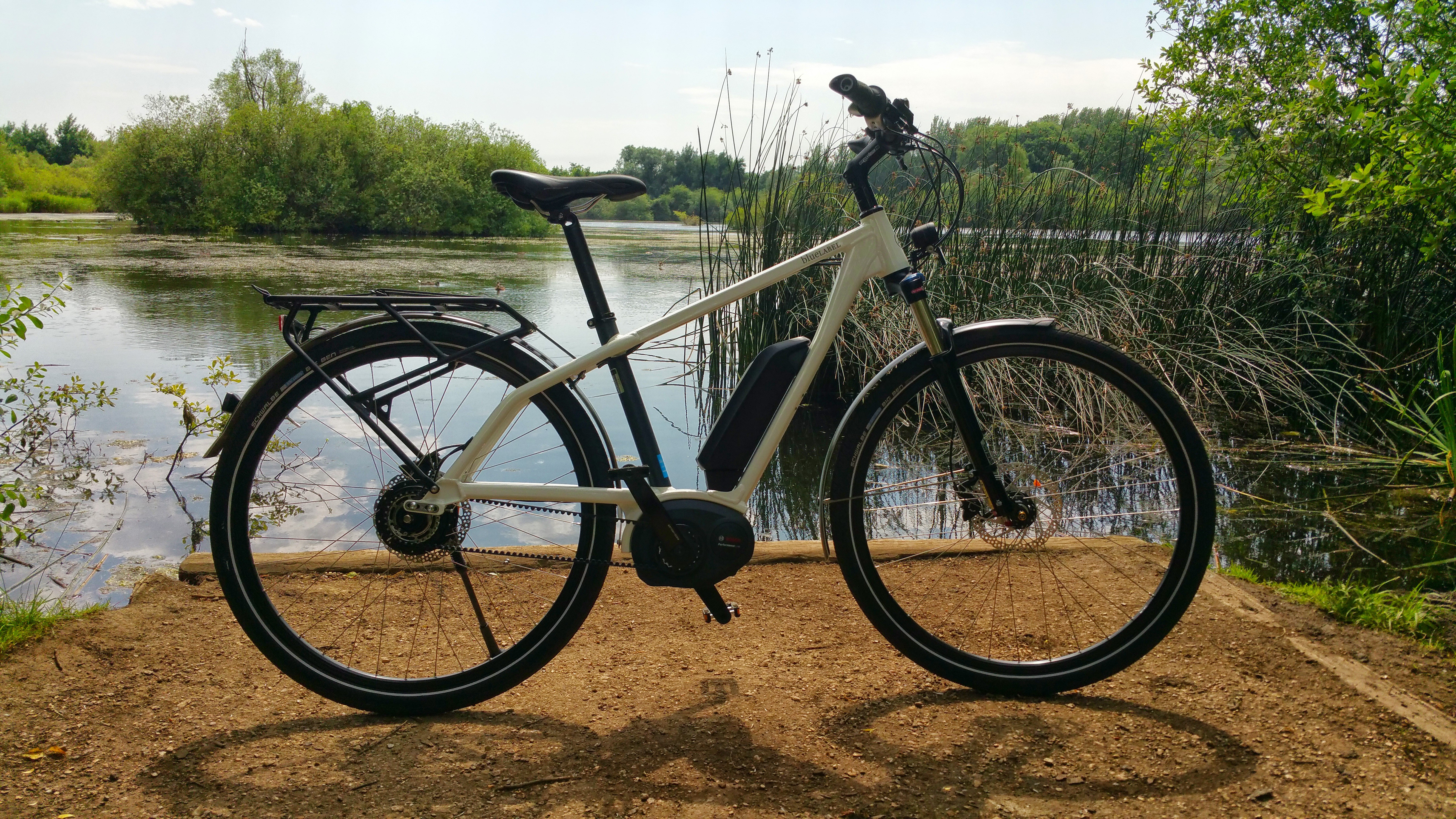 Blue store label bike